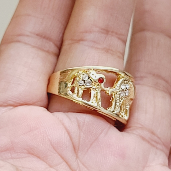 Elephant Ring. 14K Gold Plated. New - Picture 9 of 10
